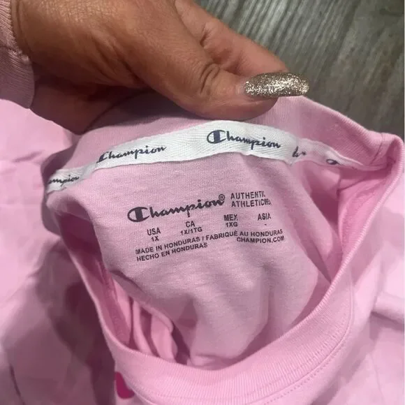 NWT Champion Pink Red Graphic Crop Top - Size 1X - Picture 3 of 4